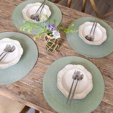 FunWheat Round Braided Placemats Set Of 6 Place Mats For Dining Tables Woven Washable Non-Slip Table Mats 15 Inch(Fog Green, 6pcs),FogGreen15inchessetof6 - FogGreen15inchessetof6 - View 9