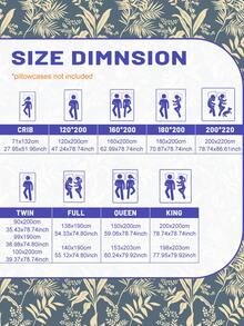 1件简约现代植物花卉黄色叶子印花水洗床笠，卧室印花床罩，床上用品（不含枕套） - 彩色 - 查看 3
