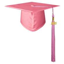 Birrete de graduación mate de GraduationMall con borla 2025 para escuelas secundarias y licenciaturas, talla única, rosa - rosa - Ver 1