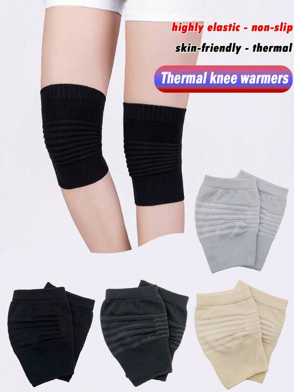 1 Pair Knee Knitted Sleeve, Warm Knee Support For Arthritis, Cold Legs, Breathable For Men And Women