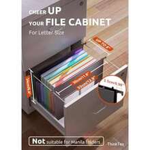 "ThinkTex- Carpetas Colgantes Expansibles de Plástico para Archivos, 7 Innovadores Bolsillos de Acordeón de 1.2", Gran Capacidad, Pestañas Multicolor, Tamaño Carta para Archivador - 1 Paquete(default) - Multicolor - Ver 3