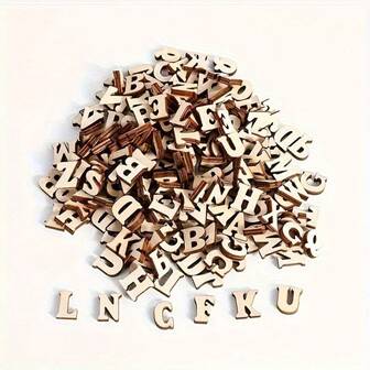 200 Wooden Alphabet Beads, Assorted A-Z Letter Beads For DIY Crafts, Natural Wooden Letter Mix For Personalized Jewelry Making And Crafts