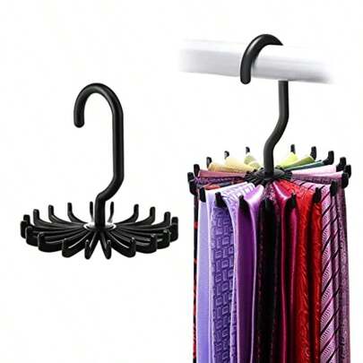 2Pack Circular Tie Hanger Updated Twirl Tie Rack Adjustable Twirl Tie Rack Tie Belt Multipurpose Organizer For Closet Storage