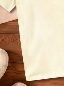 女童草莓蝴蝶结印花短袖休闲T恤 - 杏色 - 查看 7