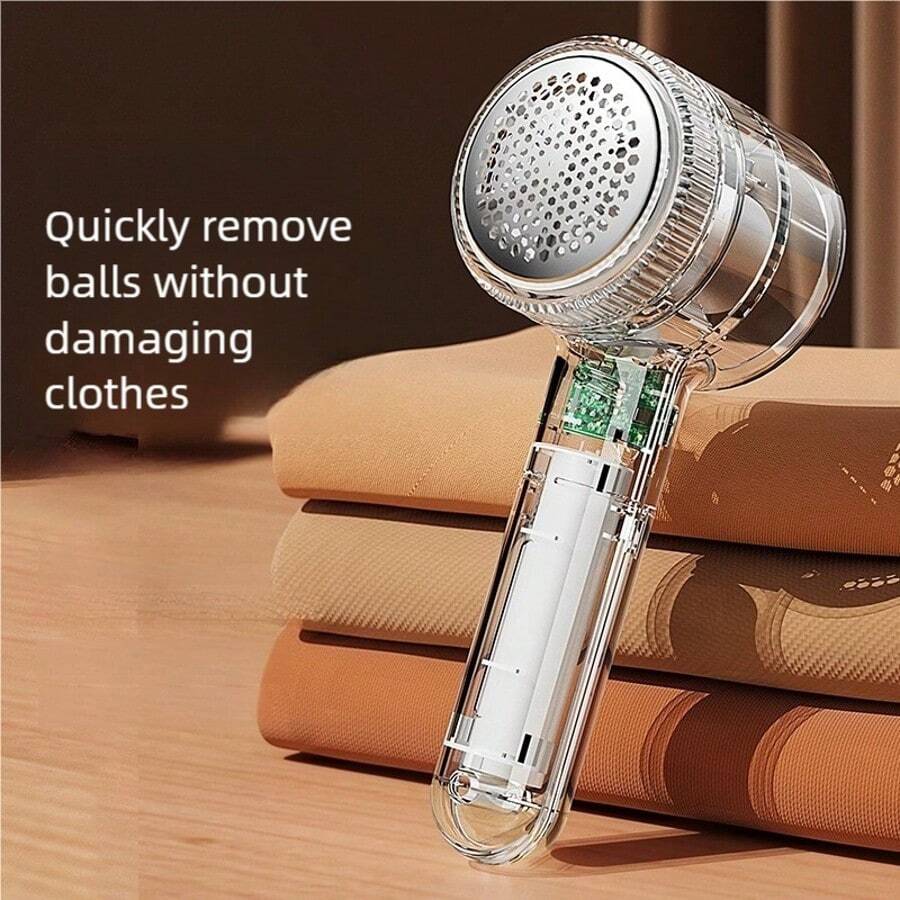OBOVAY 【除毛球】电动衣物剃毛器，透明简约设计，衣物刮毛器和修剪器 - 可重复使用，便携易清洁，显示剩余电量，适合家庭、公寓及作为圣诞礼物，800mAh - 彩色 - 查看 1