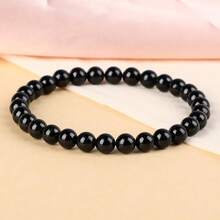 LPBeads Handmade Natural Gemstone Stretch Elastic Bracelet Healing Crystal Round Stone Beads Jewelry Gifts For Women Men,6mm,BlackTourmaline - 黑色電氣石 - 查看 4
