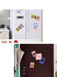 1pc/6pcs Magnetic Instant Photo Frame, Magnetic Combination Display Stand, 3-Inch Magnetic Adsorption Frame Can Be Attached To Metal Surfaces