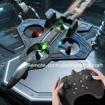 1架2.4GHz遥控四轴飞行器无人机，带彩色灯光、1000mAh电池和USB充电线，适合初学者、儿童和成人使用。