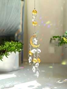 1个阳光捕手，梦幻般的月亮和星星组合，搭配水钻棱镜吊坠，明亮的彩虹捕手，家居装饰水晶吊坠，家居窗户装饰挂件，冥想，沉思，送给妈妈的礼物，送给女孩的礼物，节日礼物，花园装饰，户外装饰，慰问礼物，生日礼物，乔迁礼物，情人节礼物，家居装饰，房间装饰，墙面装饰礼物，开斋节礼物，斋月礼物 - 彩色 - 查看 12