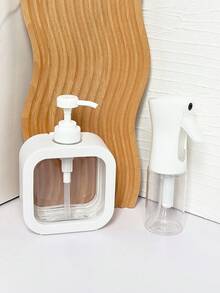 1 个透明塑料皂液器瓶 - 可重复灌装的按压式容器，适用于乳液和洗手液，无香型 - 彩色 - 查看 3