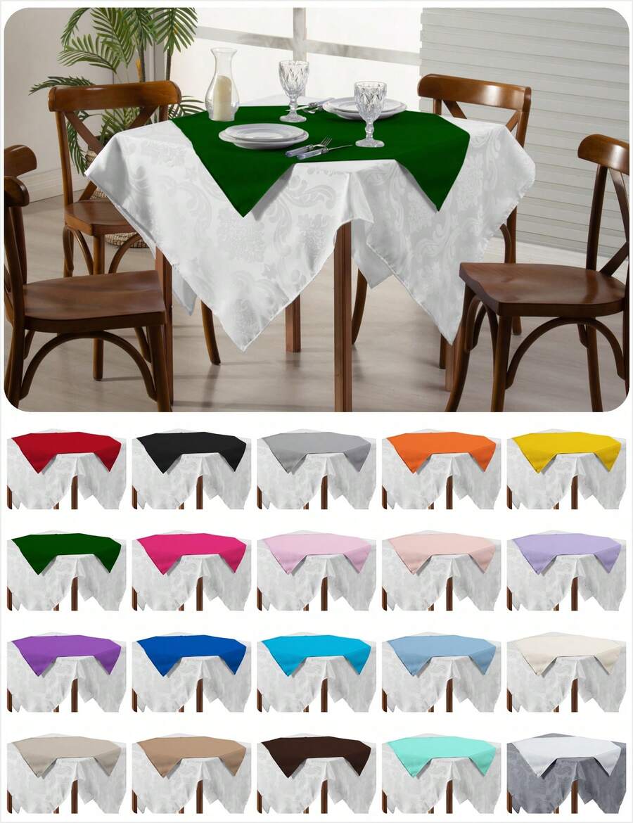 5 Toalhas Cobre Mancha Oxford Buffet Festas Decoração Restaurante 75x75cm - Verde - Visão 1