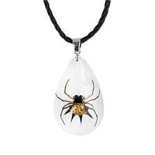 POYAMUSE Real Scorpion Pendant Necklace For Men And Women - Resin Bug Necklace, Scorpion Pendant Necklace - Amber Insect Necklace,Spider - Nhện - Xem 1