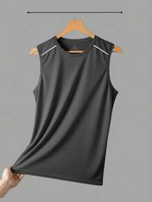 Men's Sleeveless Sports Tank Tops - Quick-Drying And Breathable Running And Gym Shirts With Geometric Patterns - Moisture-Resistant Workout Shirts For Beachwear, Casual Wear - Ideal Gift For Men, Couples - Spring/Summer Sportswear, Gym Clothes - màu xanh da trời - Xem 6