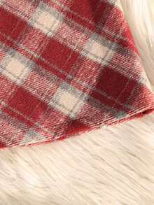 Women's Plaid Skirt, Women's Casual Party Red Plaid Skirt, Women's Fashion Elegant Skirt, Women's Winter Skirt, New Year's For Women, Valentine's For Women - Red - View 5