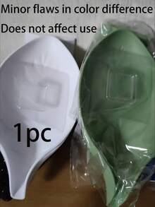 1个浴室皂盒马桶免钻孔塑料创意叶形可调节旋转吸盘排水皂架，壁挂式带排水皂碟 - 免钻孔安装，可爱叶形设计，耐用塑料皂架，适用于浴室、厨房和淋浴间收纳，方便清洁，节省空间，淋浴皂碟 - 綠色 - 查看 10