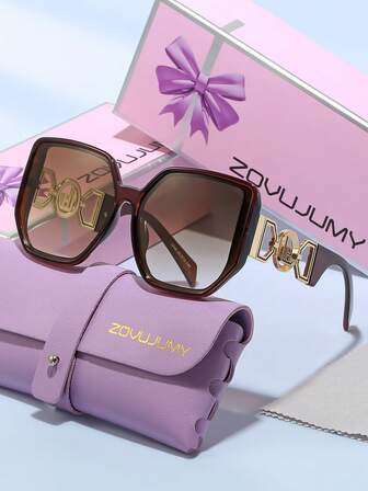  ZOVUJUMY Oversized Brille mit quadratischem Rahmen, Bügeldesign, hochwertiger Retro-Stil im europäischen und amerikanischen Stil, geeignet für Alltag, Urlaub, Reisen und Autofahren, ein tolles Geschenk, Cut-Out