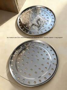 Juego de 3 piezas Vaporera multifuncional, para vapor de panecillos y huevos, olla vaporera de acero inoxidable, rejilla de vapor, utensilios de cocina, rejilla de vapor redonda, para alimentos, vapor, hornear, hornear, rejilla de vapor, rejilla de vapor redonda de acero inoxidable