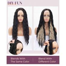 Clip In Hair Extensions, 6PCS Curly 24inch Long Synthetic Clip On Hairpiece For Women Ash Brown With Blonde Highlights,AshBrownwithBlondeHighlights-Wavy - AshBrownwithBlondeHighlights-Wavy - Xem 5