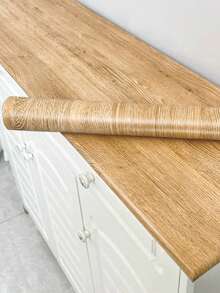 Contact Paper Wood Grain Countertop Peel And Stick Wallpaper Countertops Cabinets Waterproof Easy To Clean Rustic Wood Wallpaper Self Adhesive Removable Vinyl Roll Brown Wood Brown Wall Paper Wood Grain Contact Papers Removable Waterproof Self Adhesive Wallpapers Roll Brown - Mustard Yellow - View 2