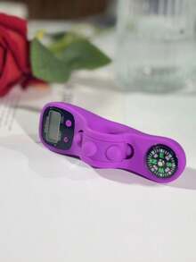 عداد خرز يدوي مع وظيفة البوصلة، إضاءة LED، عداد إلكتروني، مصنوع من مادة مطاطية، عداد متعدد الوظائف محمول للصلاة والإيمان والمستودعات وتدفق الناس وغيرها - متعدد الألوان - مشاهدة 6