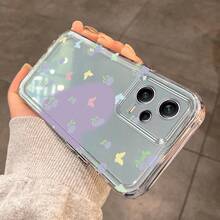 Funda de Teléfono con Patrón de Flor de Corazón para Teléfonos  Redmi, Compatible con  14 M4PRO M13T M11/Redmi Note9/Note10 Note11 Note12pro Note13 Note13pro 11T Note8/Redmi 10A/A3K60/k70E Funda de Teléfono Transparente de Dibujos Animados Nueva Funda Protectora de Teléfono - Colores mixtos - Ver 5