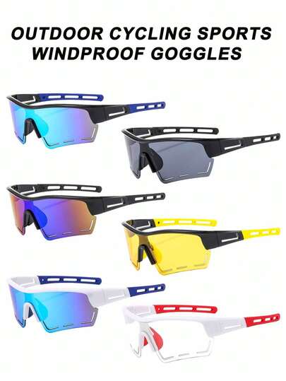 1 Gafas deportivas semirrígidas iridiscentes y caladas - Protección contra el viento y el polvo para ciclismo, conducción, pesca, esquí y otras actividades al aire libre, adecuadas para uso diario y al aire libre | Opción de regalo ideal para amantes y amigos en Navidad