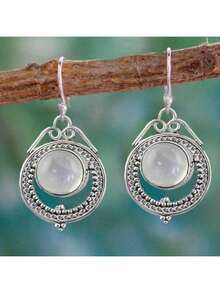 Classic Moonstone Long Pendant Earrings, Wedding Party Jewelry Gifts - 007-nvseh-114 - Xem 1