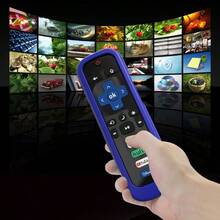 Dark Blue Silicone Sleeve Cover For Roku Stick Remote Compatible With Hisense TV Controller And  Smart TV Control Holder Ideal For Home Entertainment System Remote Protection And Easy Grip In Living Room Or Bedroom Settings - Nonglowblue - View 5