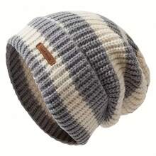 2025 New Brimless Women's Hat, Universal Striped Warm Lightweight Hat Autumn And Winter