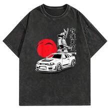Camiseta JDM Gt R Car Scene Tuning Skyline R34 Drift Import - Rosa Pálido - Ver 7