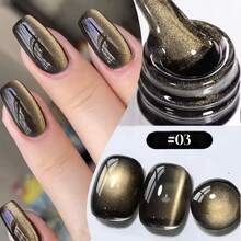 MIANEL 10毫升/瓶 秋冬新款黑色仿珍珠水晶猫眼凝胶指甲油，简约优雅纯黑色指甲油，沙龙级凝胶指甲油，白色美甲，圣诞美甲，万圣节美甲，秋季美甲，冬季美甲，黑色美甲，可爱美甲，美甲用品 - 彩色 - 查看 8