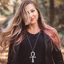 RechicGu Vintage Ancient Egyptian Cleopatra Coptic Sym.Bol Of Life Big Ankh Cross Pendant Long Chain Gothic Necklace,34inch,VintageSilverNecklace - VintageSilverNecklace - Xem 5