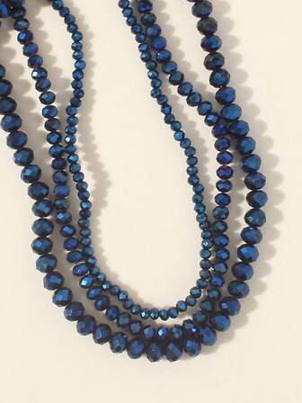 4/6/8mm Cuentas de vidrio facetadas azul marino para hacer pulseras, collares, suministros de joyería, cuentas de vidrio brillantes