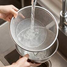 2 Pieces Stainless Steel Drain Basket And Sink Set, Large Fruit Mesh Basket, Sink, Microporous Strainer, Suitable For Washing Vegetables, Fruits And Rice, Dishwasher , Perfect For Pasta And Berries. - Multicolor - View 6