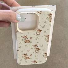 1pc TPU Material Pink Bow Deer Lily Flower Pattern Phone Case Compatible With IPhone11, IPhone12, IPhone13, IPhone14, IPhone15, IPhone16, IPhone17promax,Christmas Accessories.Compatible With IPhone 17 ProMax,Christmas Decor,Christmas Gifts,Cute Phone Cases - Trắng 4 - Xem 4