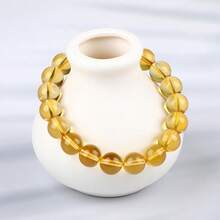 LPBeads Handmade Natural Gemstone Stretch Elastic Bracelet Healing Crystal Round Stone Beads Jewelry Gifts For Women Men,10mm,Citrine - Citrine - 查看 7