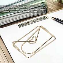 100 Clips de Papel Dorados Exquisitos, Clip de Metal Portátil con Caja de lmacenamiento, Clip de Papel a Prueba de Herrumbre para el Hogar, la Oficina Y la Escuela()(A) - Multicolor - Ver 3