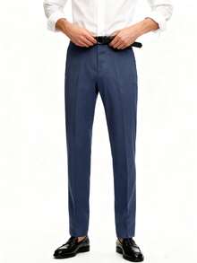 Men's Tailored Dress Pants - 藏蓝色 - 查看 6