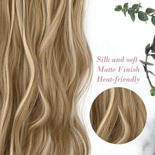 20inch 1-Pack 3/4 Full Head Curly Wave Clips In On Synthetic Hair Extensions HE008 Hair Pieces For Women 5 Clips 4.5 Oz Per Piece - Medium Blonde With Blonde Highlights,MediumBlondewithBlondeHighlights - 中等金色頭髮,帶金色挑染 - 查看 3