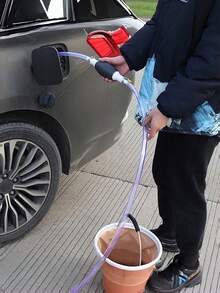 1 Set High Flow Manual Fuel Transfer Pump - Gasoline, Oil And Water Transfer Manual Siphon Hose - Durable PVC, Standard US Thread, Fuel Transfer Tool | Transparent Design | Sturdy Construction For Gasoline, Petrol, And Liquid Water Transfer