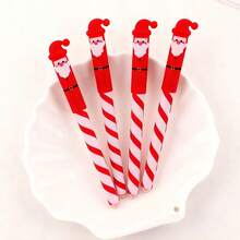 4/8pcs Christmas Erasable Pens, Cute Reindeer & Gingerbread Man Shaped Pens, Creative Santa Erasable Pen Set, Christmas Special Edition Erasable Pen Set