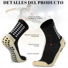 Calcetines para Hombre - 6 Calcetines de Fútbol y 6 Becerro Mangas Combinación - Calcetas Deportivas Antideslizantes y Transpirables para Basquetbol Beisbol Running Gym - como en la foto - Ver 2