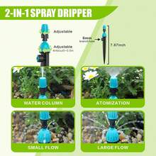 Drip Irrigation Kit, Garden Watering System With Quick Connectors,97FT Automatic Irrigation System With 12mm 6mm Irrigation Tubing Hose, Misting Watering System Outdoor Plants - nhỏ giọt và phun sương - Xem 4