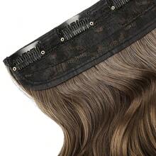 24inch 1-Pack 3/4 Full Head Curly Wave Clips In On Synthetic Hair Extensions HE008 Hair Pieces For Women 5 Clips 4.5 Oz Per Piece - Ash Light Brown,AshLightBrown - 淺棕色 - 查看 3