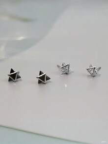 1 par de brincos masculinos com design geométrico simples, brincos triangulares da moda, adequados para uso diário, viagens, festas, presentes de aniversário e qualquer ocasião