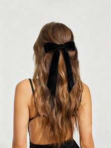 3件套丝绒发饰套装，白色蝴蝶结、黑色蝴蝶结、粉色蝴蝶结、丝绒缎带水手蝴蝶结、鳄鱼夹、啦啦队发夹、发卡，情人节和新年礼物，女士和女孩配饰，爪夹、发夹、头部配饰、发卡 - 多色(velvet) - 查看 2