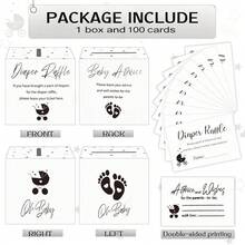 51张尿布抽奖卡，带盒子，可用于游戏邀请函、性别揭晓派对装饰、餐桌摆饰等。购买一包尿布即可赢取奖品，圣诞主题