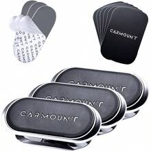 - Soporte magntico para salpicadero para coche, 8 imanes N52 ultra fuertes, rotacin de 360, soporte universal para salpicadero para todos los telfonos paquete de 3 Imn de montaje - negro - - Ver 1