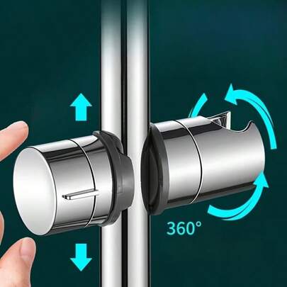 Soporte de ducha ajustable cromado de ABS - Montado en la pared, diseño clásico, se adapta a la mayoría de las cabezas de ducha (entrada de 18.5-25 mm), material de plástico duradero, accesorio de ducha