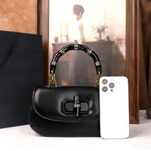 The New Bamboo Joint Hand-Held Saddle Bag For Autumn And Winter 2025 Is A Versatile And Elegant Simple Small Single-Shoulder Crossbody Bag For Women - Black - View 4